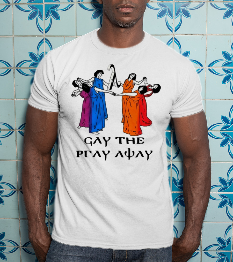 Skeeveco Gay The Pray Away Colorful Dancing Figures T-Shirt