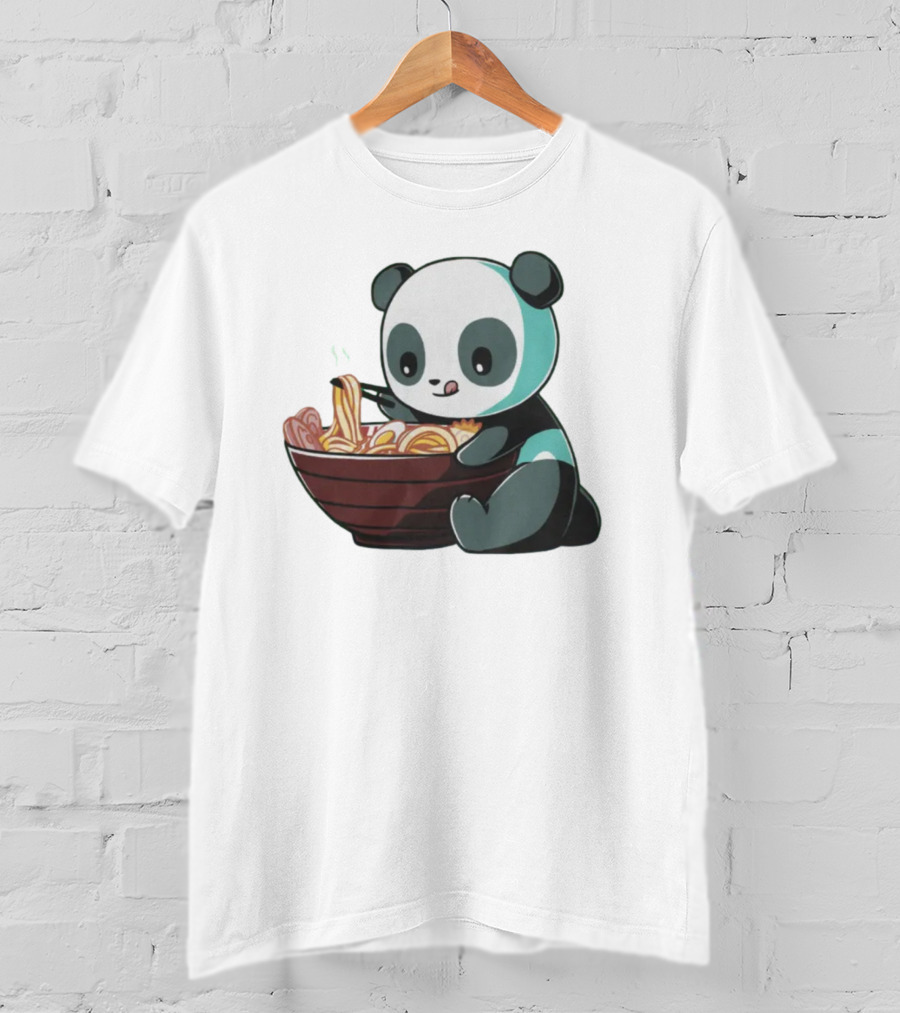 Teeturtle Ramen Panda Eating Noodles T-Shirt