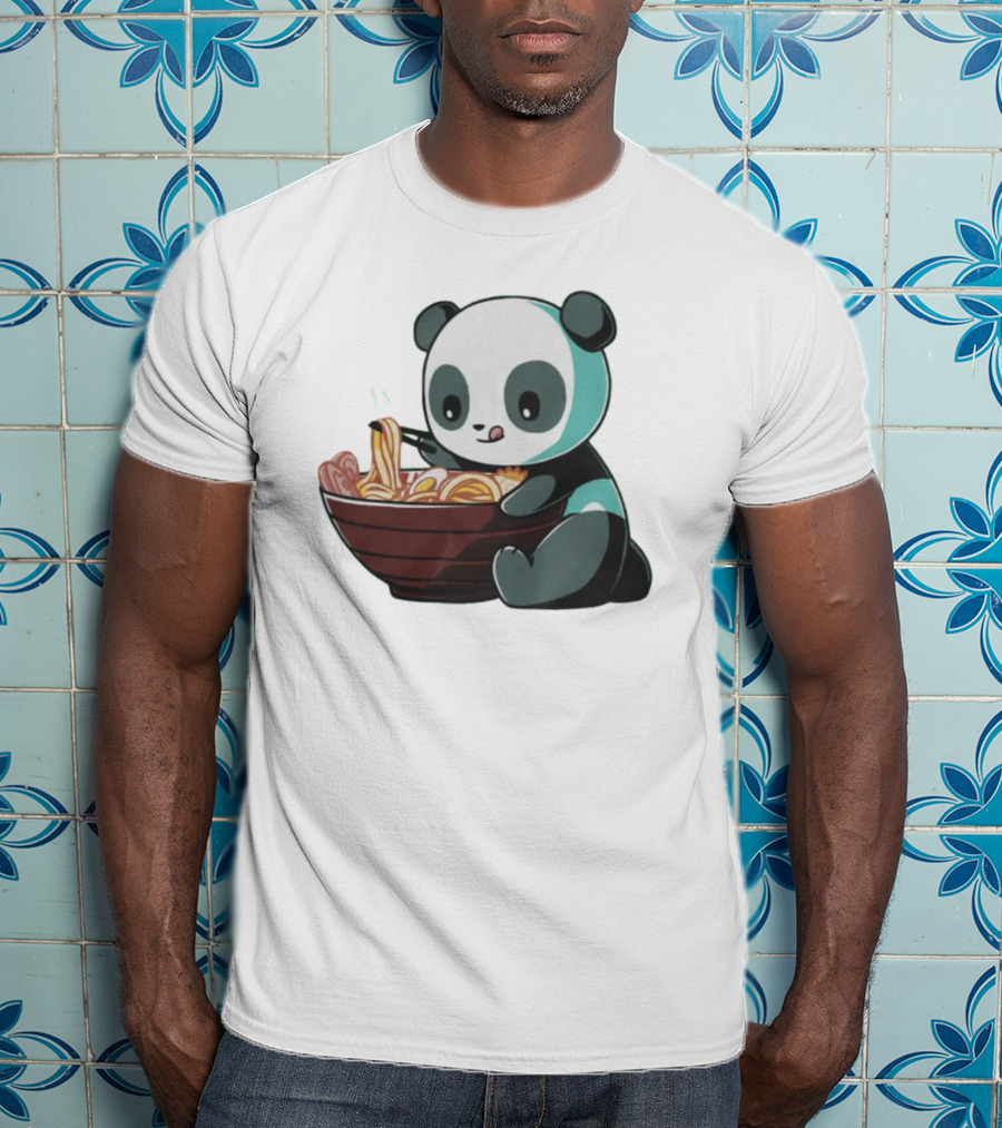 Teeturtle Ramen Panda Eating Noodles T-Shirt
