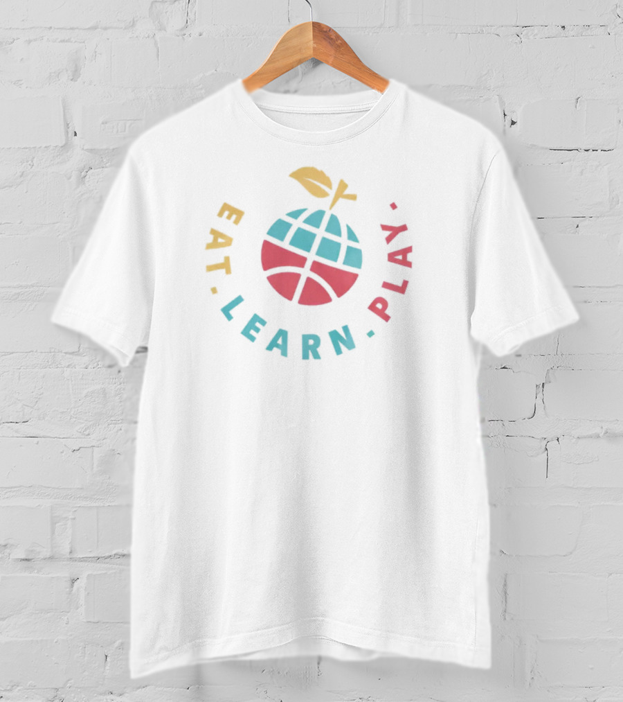 Eat Learn Play Fruit And Globe Basketball T-Shirt