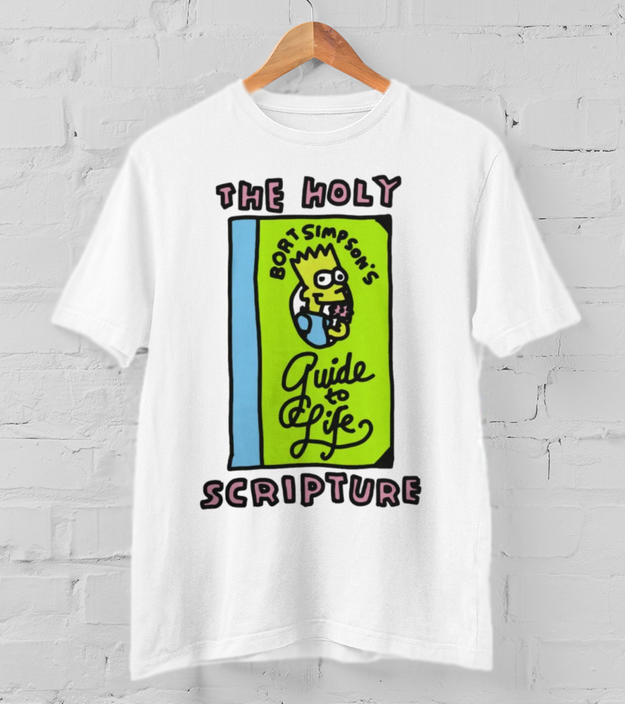 The Holy Bort Simpson's Guide To Life Scripture Book Cover T-Shirt