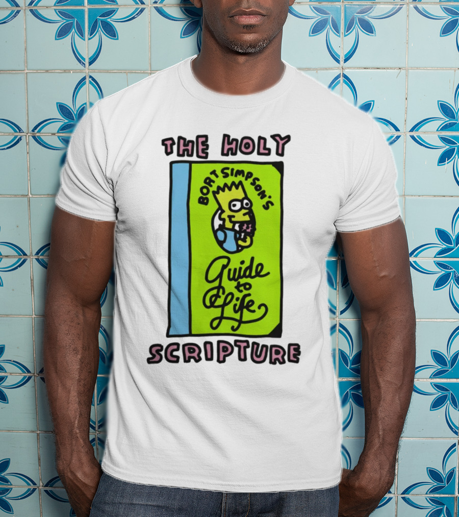The Holy Bort Simpson's Guide To Life Scripture Book Cover T-Shirt