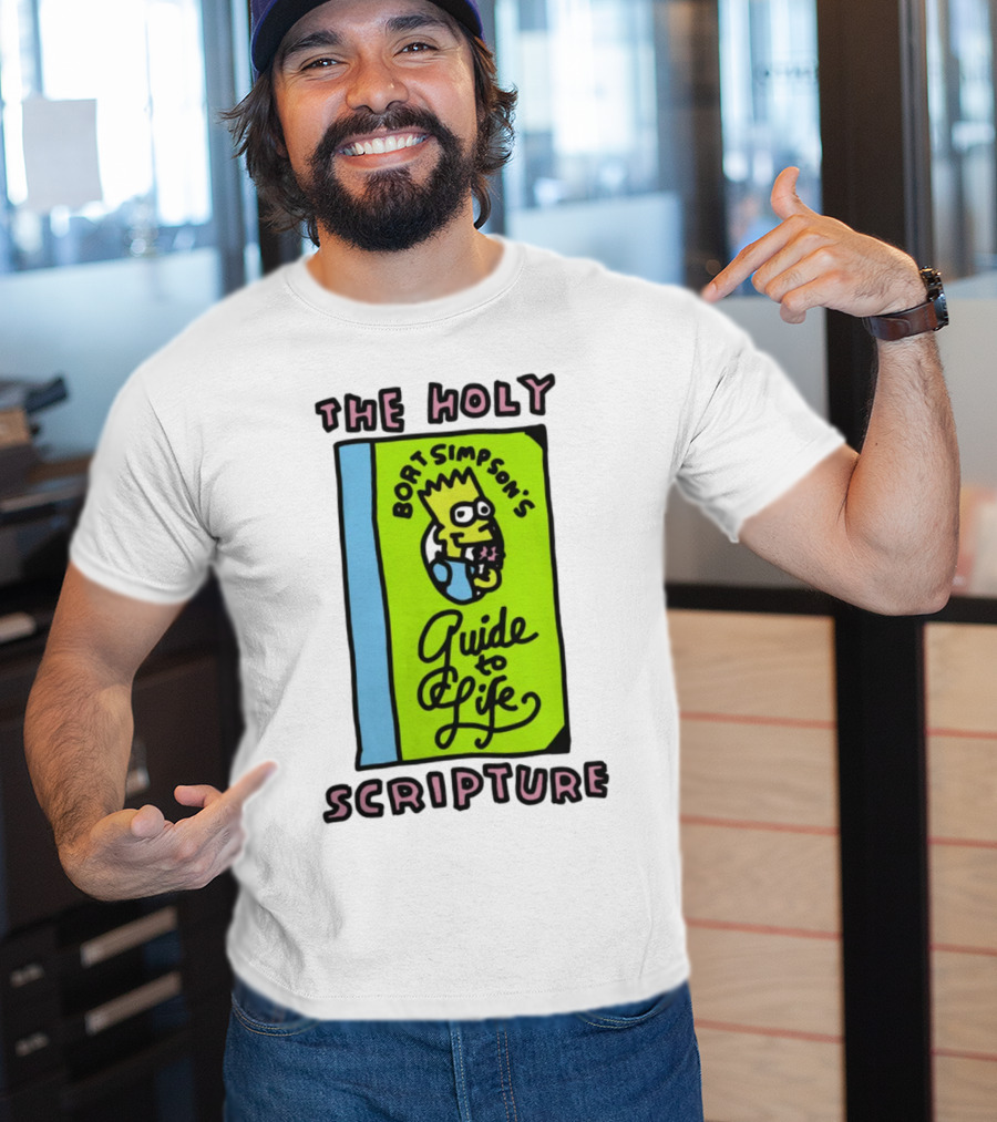 The Holy Bort Simpson's Guide To Life Scripture Book Cover T-Shirt