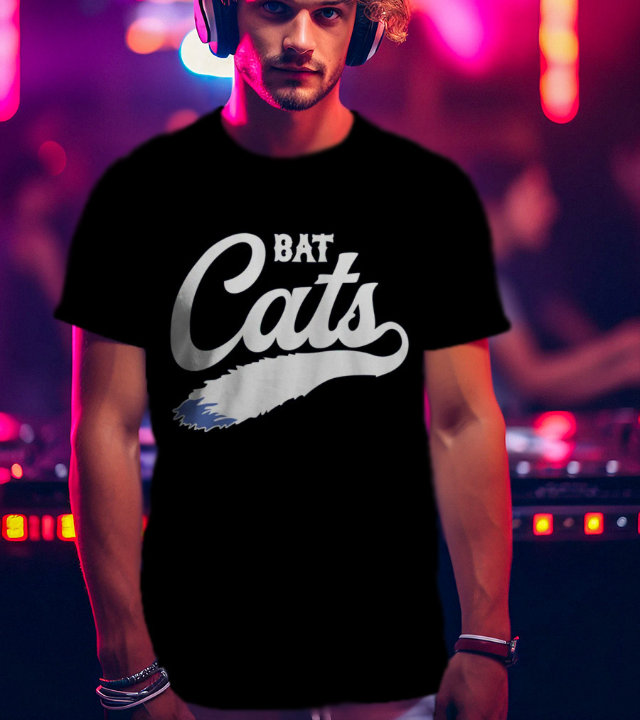Bat Cats Logo With Feather Tail T-Shirt