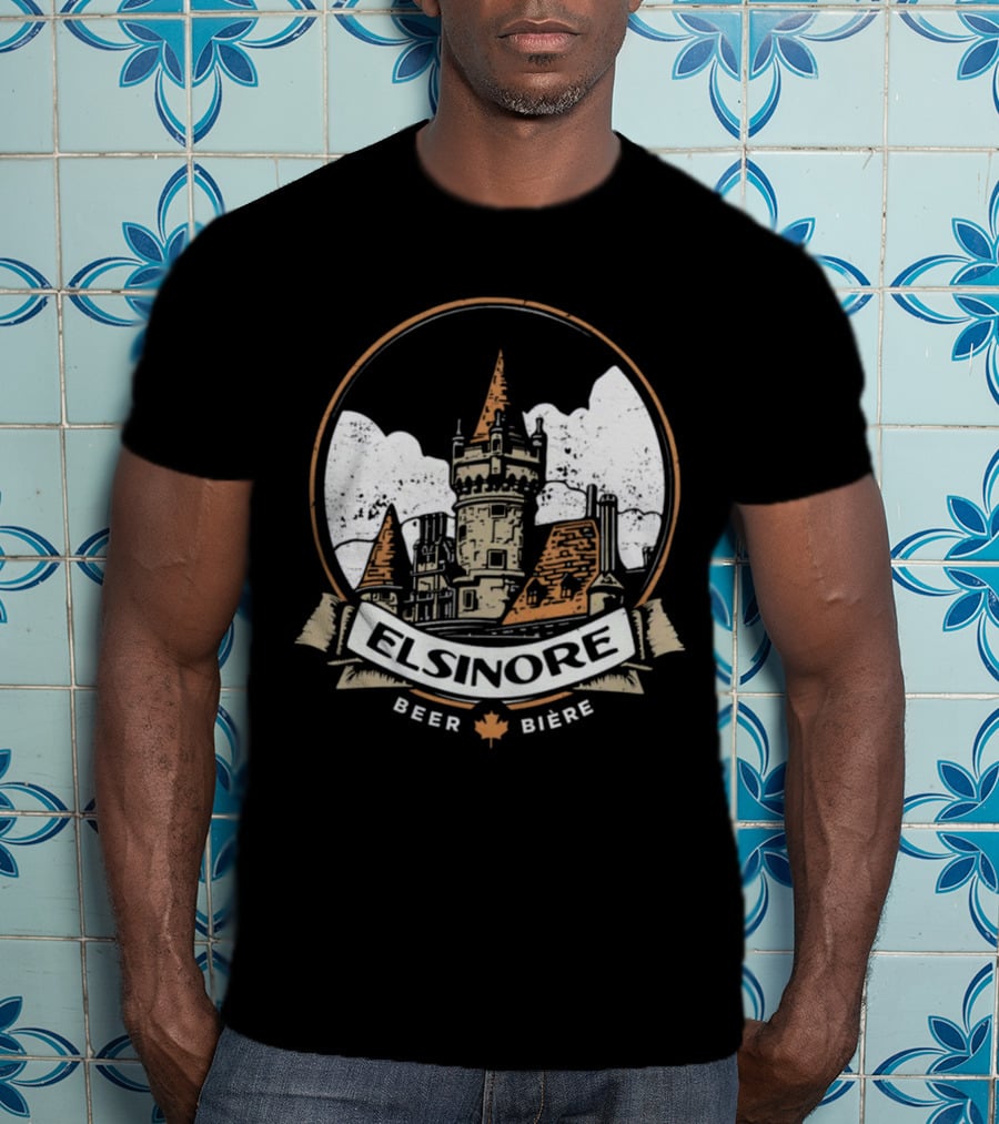 Elsinore Beer Strange Brew Castle With Maple Leaf Biere T-Shirt