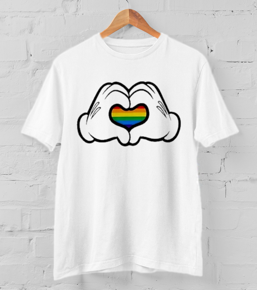 Love Hand Heart Rainbow Pride T-Shirt
