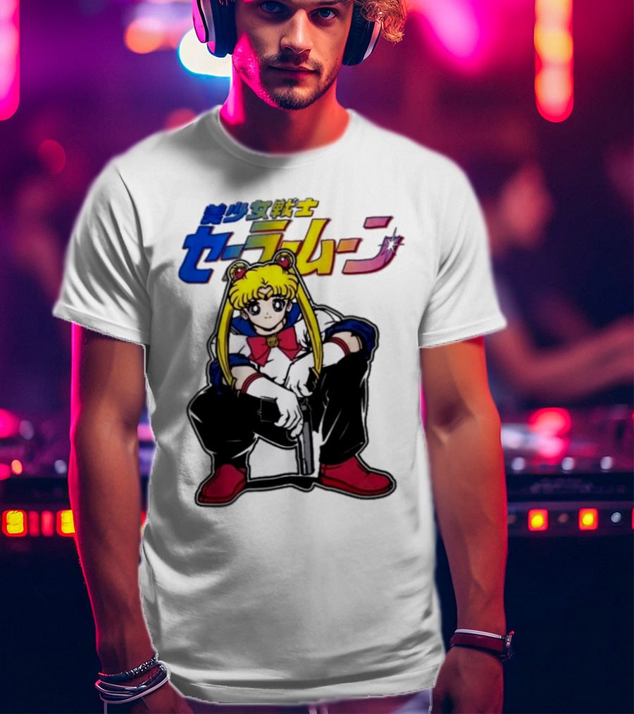 Bishoujo Senshi Sailor Moon With Gun T-Shirt