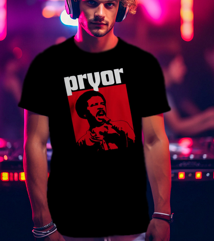 Pryor Richard Pryor Red Stencil Shop T-Shirt
