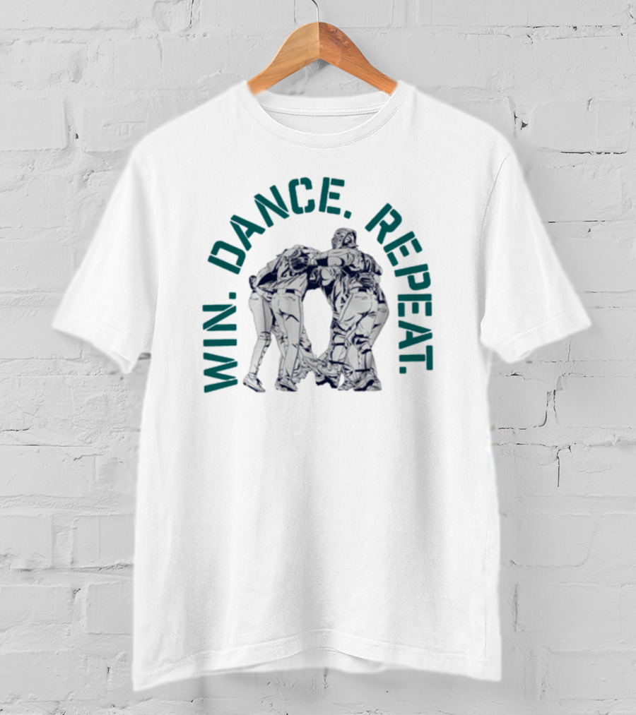 Win Dance Repeat Embrace Teamwork Circle T-Shirt