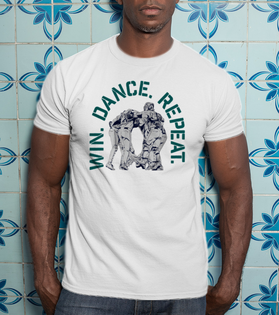 Win Dance Repeat Embrace Teamwork Circle T-Shirt