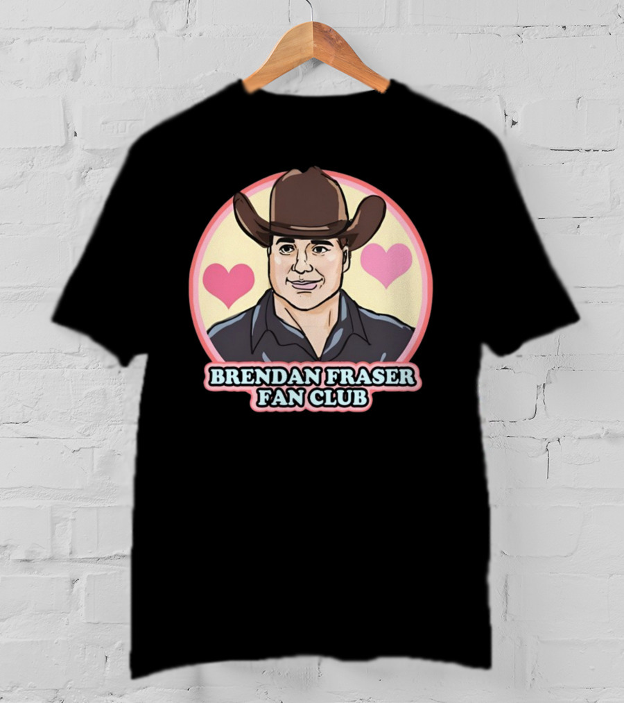 Brendan Fraser Fan Club Cowboy Hat Heart T-Shirt