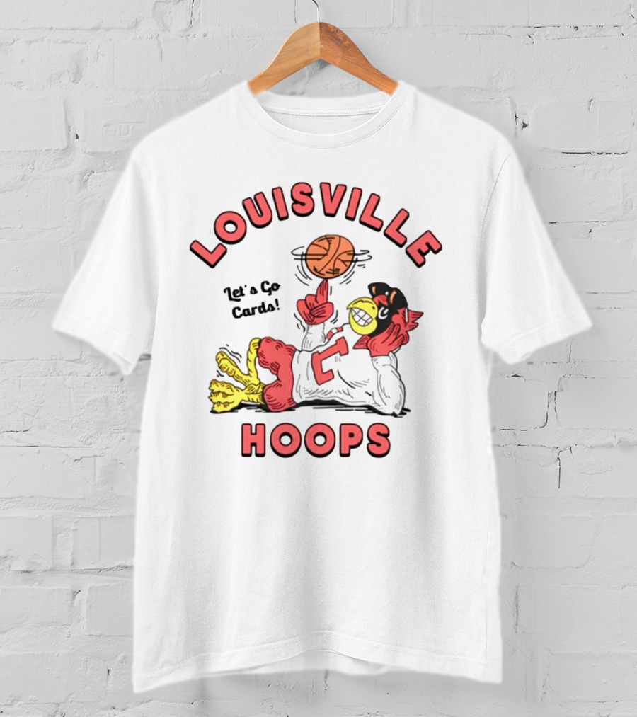 Louisville Hoops Let's Go Cards Mascot Basketball T-Shirt