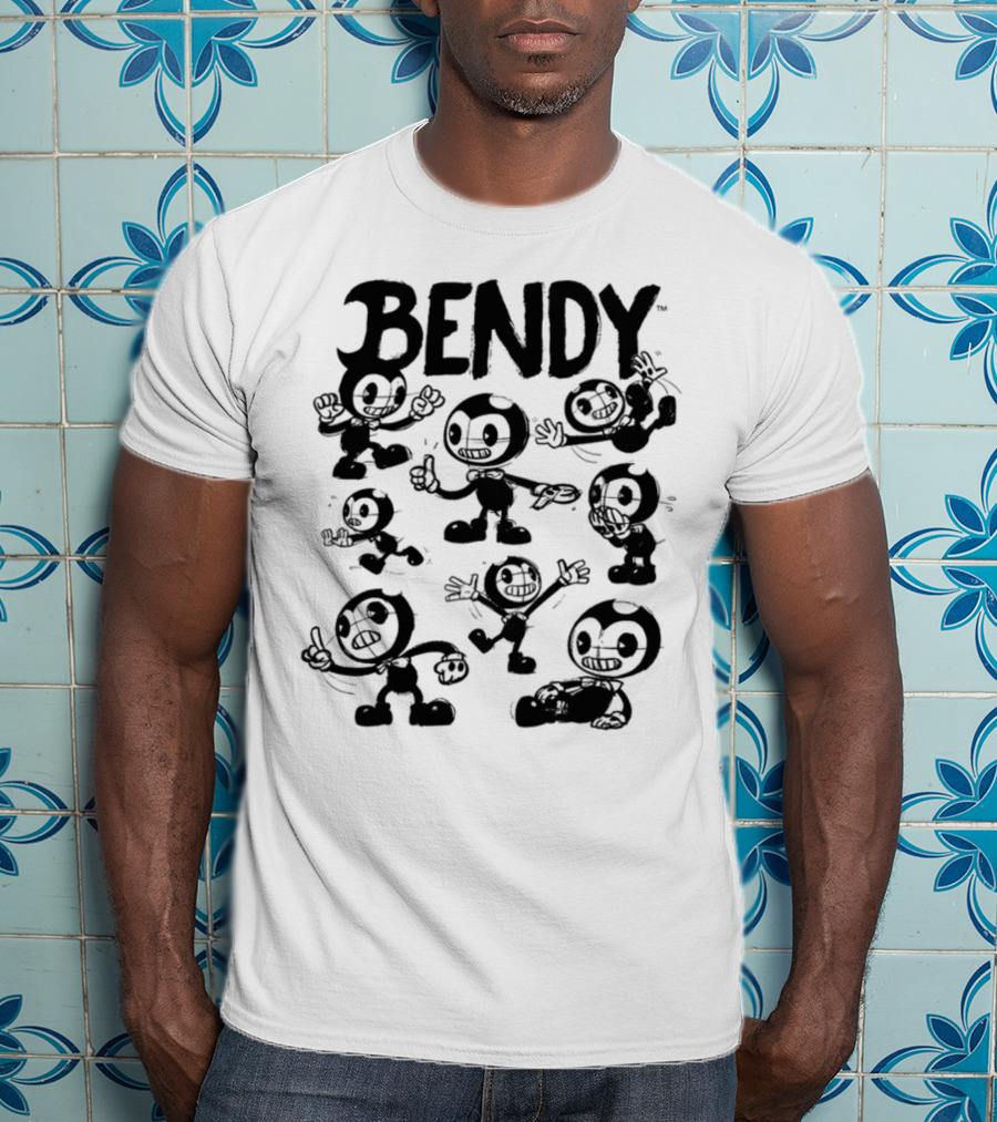 Bendy Playful Cartoon Character Poses T-Shirt
