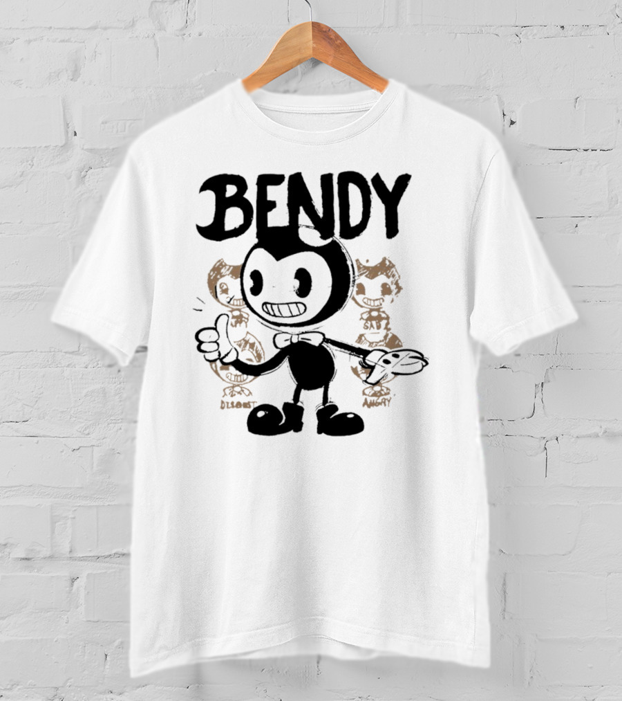 Bendy Cartoon Character With Disgust And Angry Moods T-Shirt