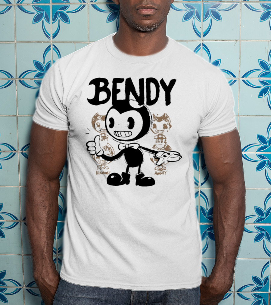 Bendy Cartoon Character With Disgust And Angry Moods T-Shirt