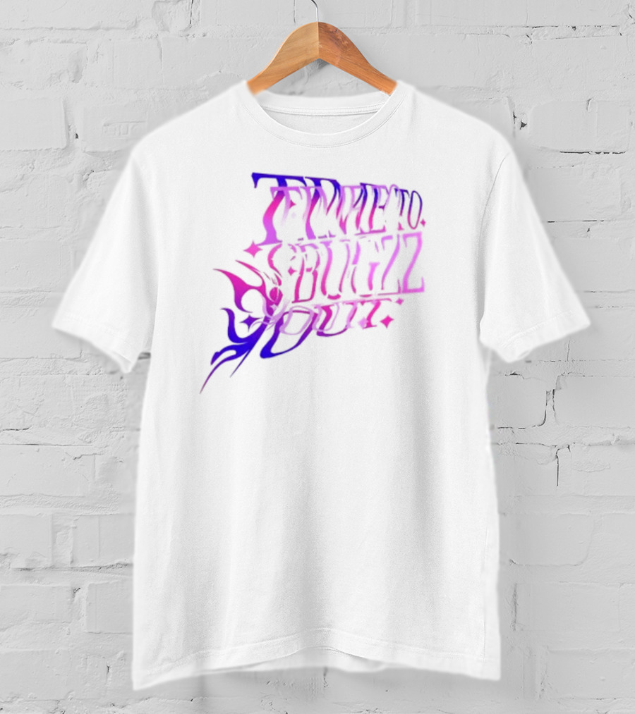 Bugzz Caitibugzz Time To Bugzz Out Psychedelic Lettering T-Shirt