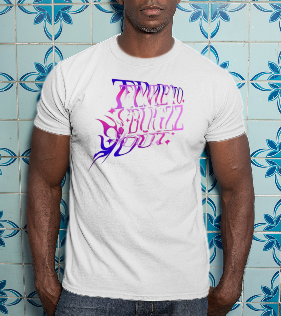 Bugzz Caitibugzz Time To Bugzz Out Psychedelic Lettering T-Shirt