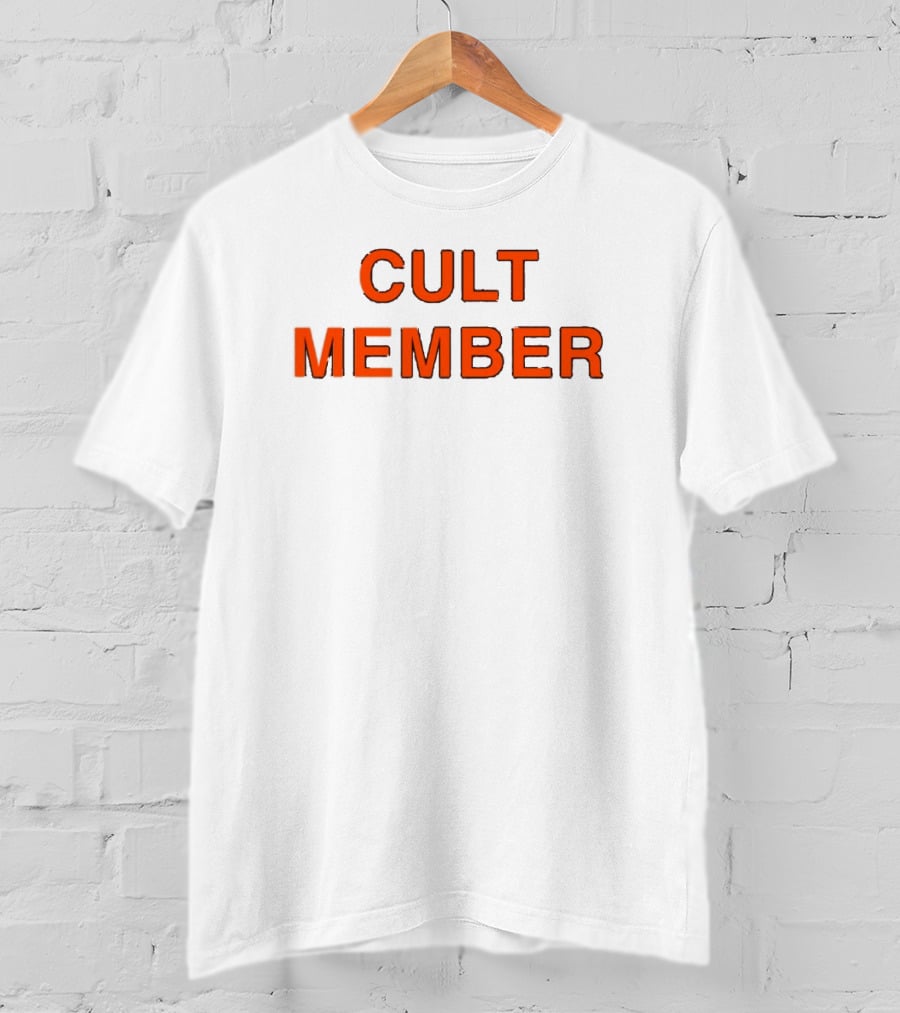 Cult Member Text In Bold Orange T-Shirt