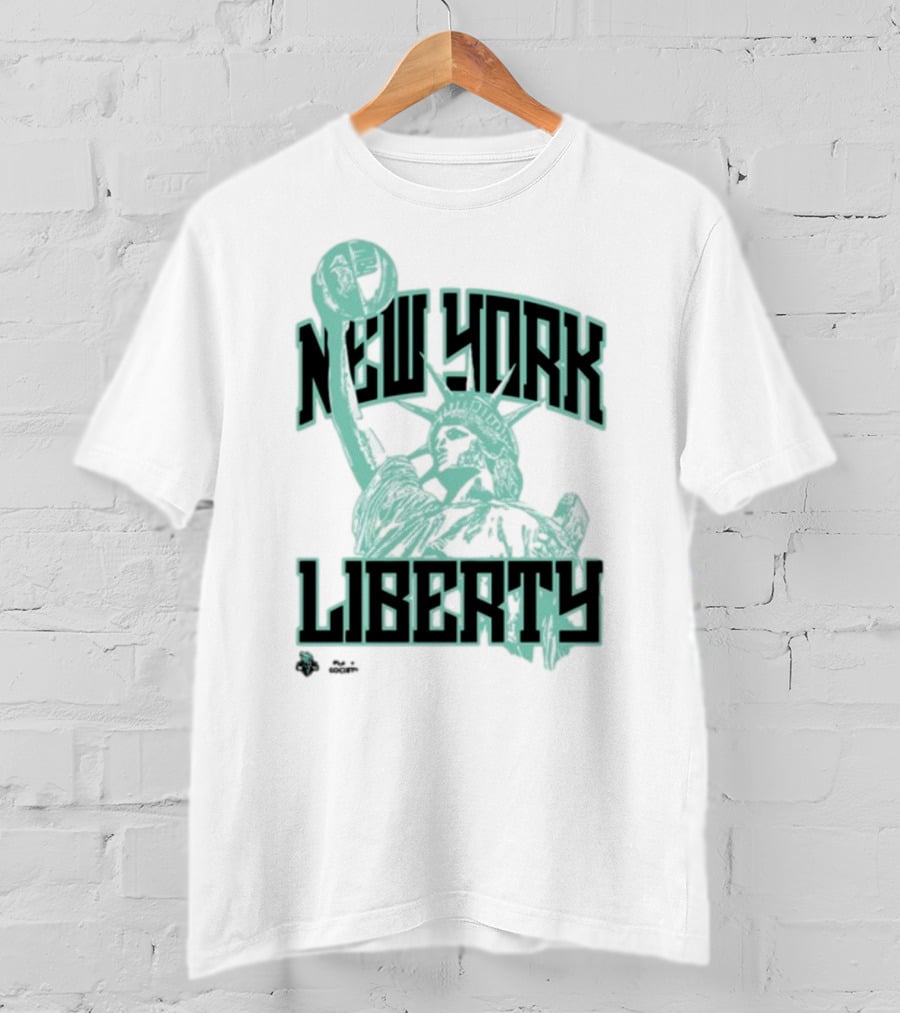 New York Liberty Playa Society Team Statue Of Liberty Basketball T-Shirt