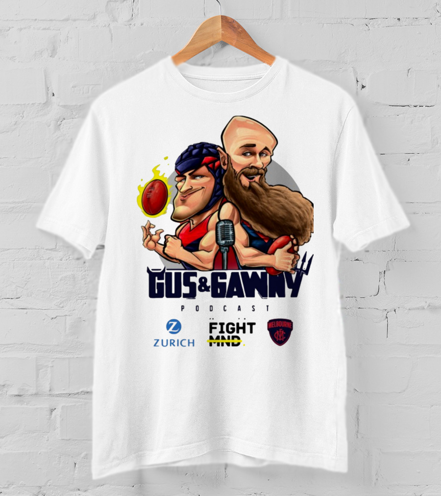 Melbourne Demons Gus And Gawny Podcast Zurich Fight MND AFL Caricature T-Shirt