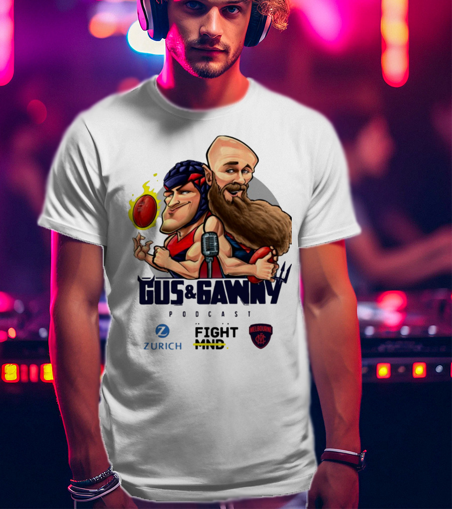 Melbourne Demons Gus And Gawny Podcast Zurich Fight MND AFL Caricature T-Shirt