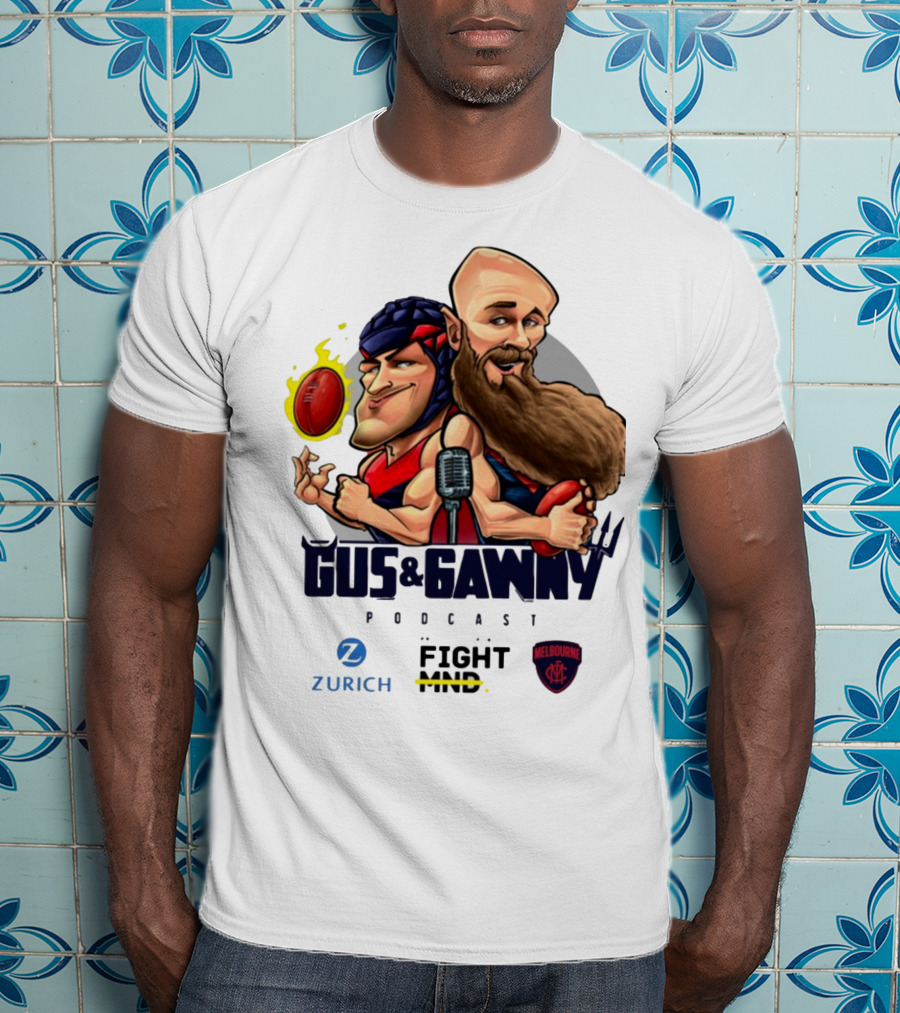 Melbourne Demons Gus And Gawny Podcast Zurich Fight MND AFL Caricature T-Shirt