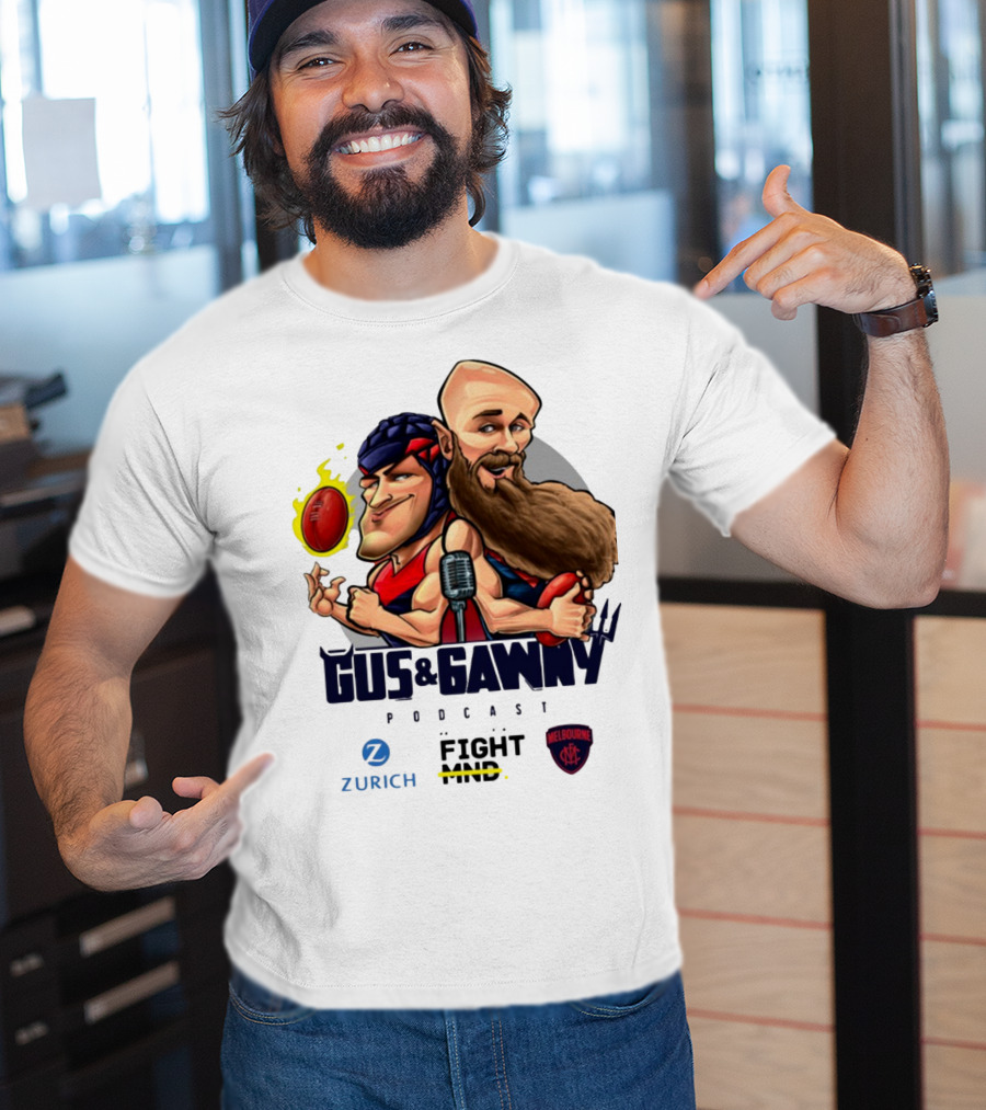 Melbourne Demons Gus And Gawny Podcast Zurich Fight MND AFL Caricature T-Shirt