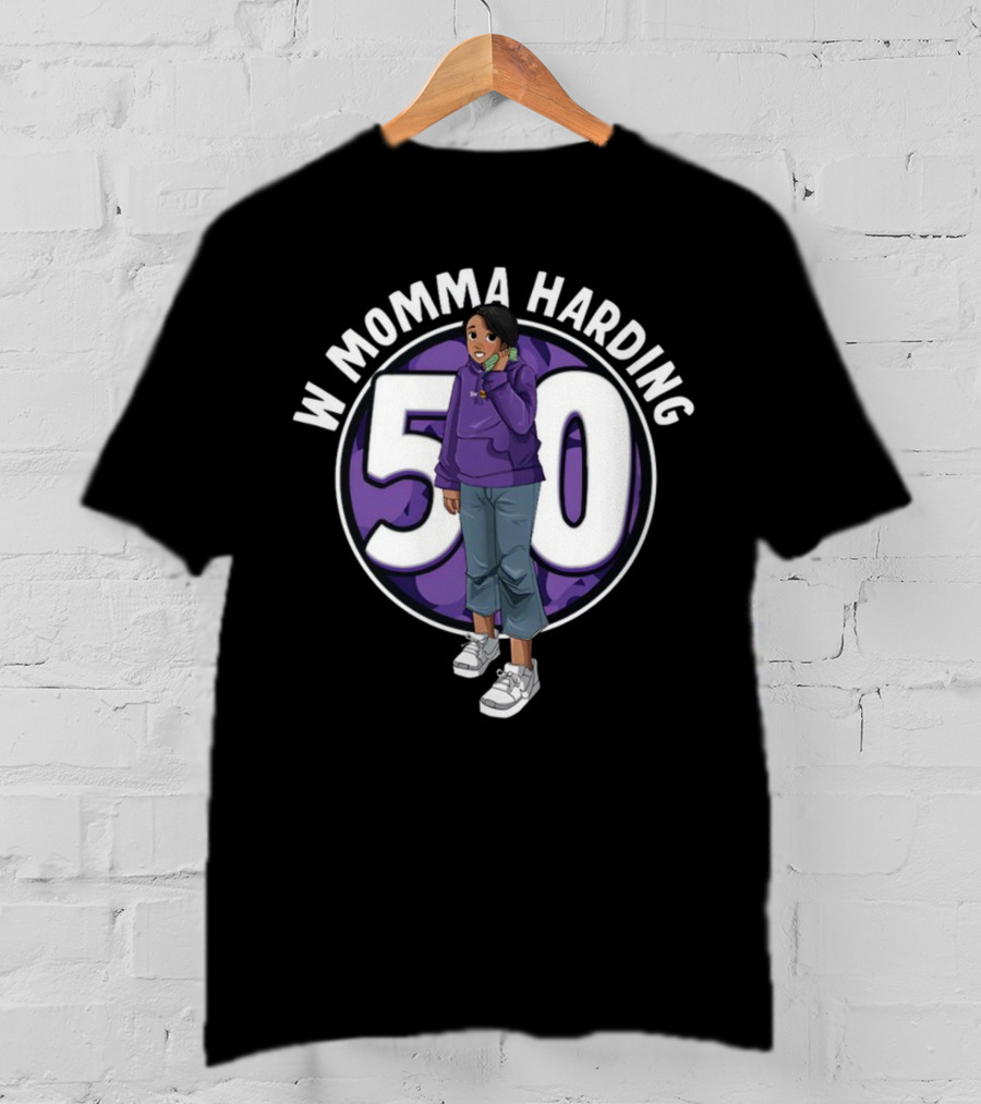 W Momma Harding 50 Purple Hoodie And Sneakers Cartoon T-Shirt