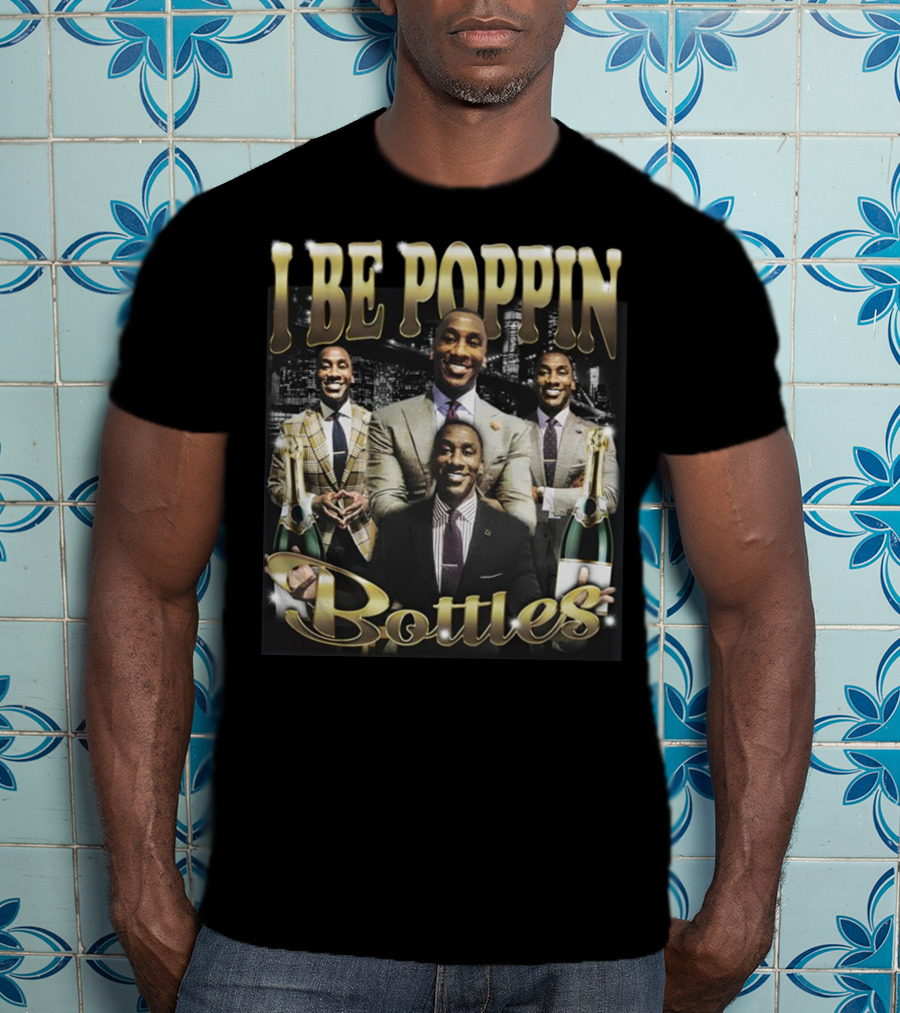 I Be Poppin Bottles Memeabletees Multiple Suited Figures With Champagne T-Shirt