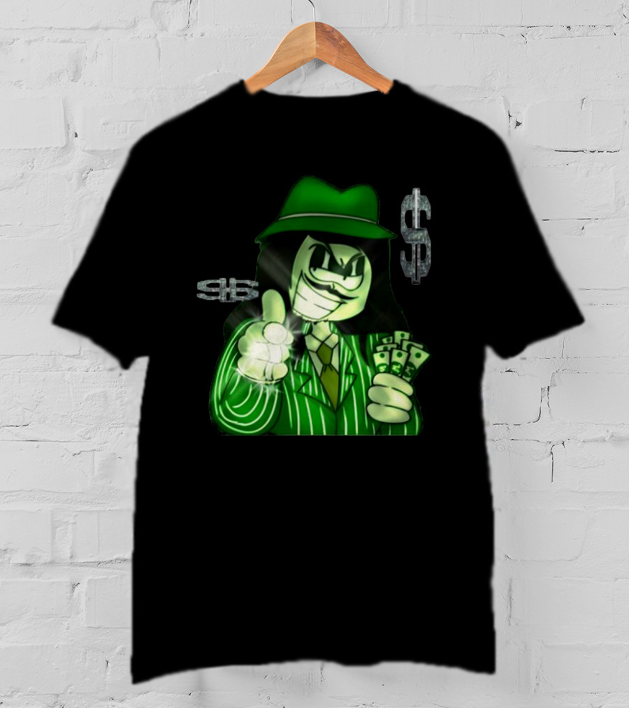 Green Gangsta Spongewhang With Money And Dollar Signs T-Shirt