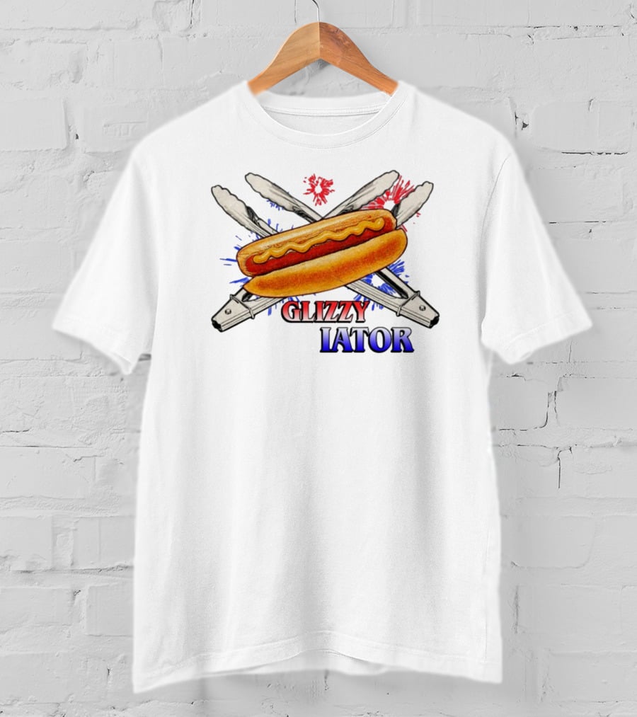Middleclassfancy Usa Glizzy Gladiator Hot Dog Tongs American Colors T-Shirt