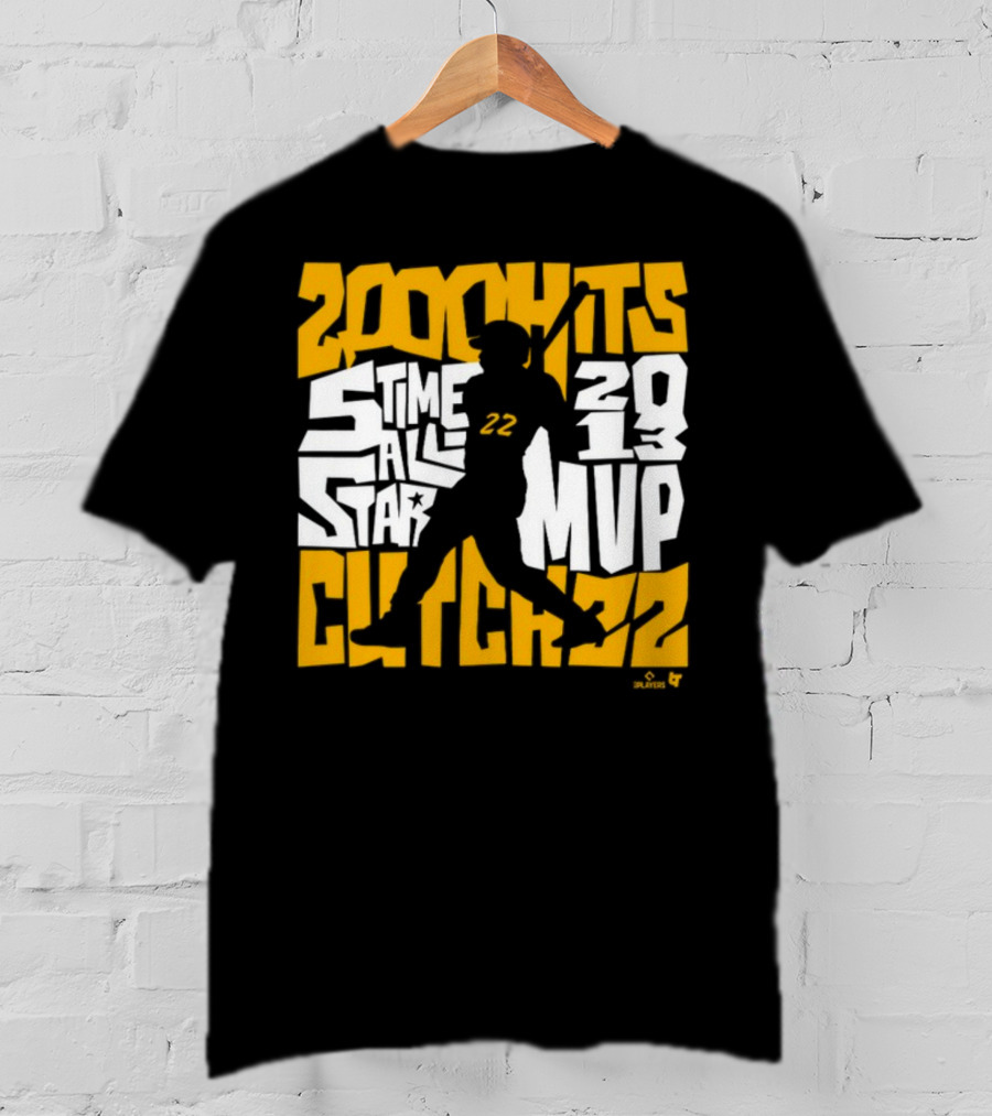 Andrew McCutchen 200 Hits 5 Time All-Star 2013 MVP Pittsburgh Icon 22 T-Shirt