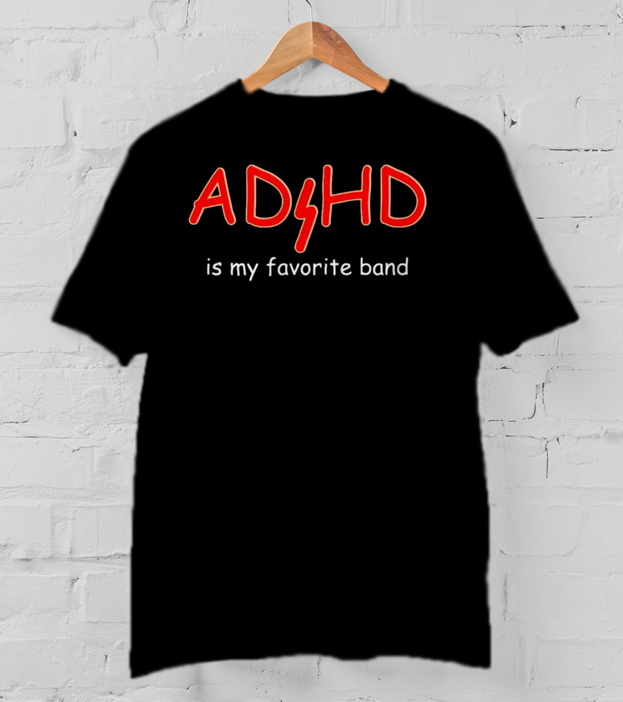 ADHD Is My Favorite Band Swankyswamprat Lightning Bolt T-Shirt