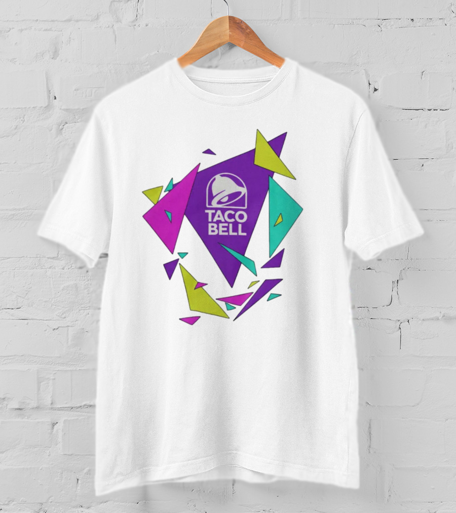 Taco Bell Logo Neon Geometric Shapes T-Shirt