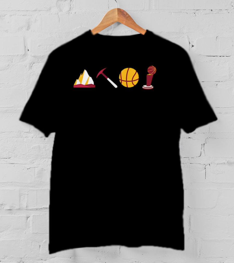 Denver Mountain Basketball Trophy And Climbing Pickaxe Icons T-Shirt