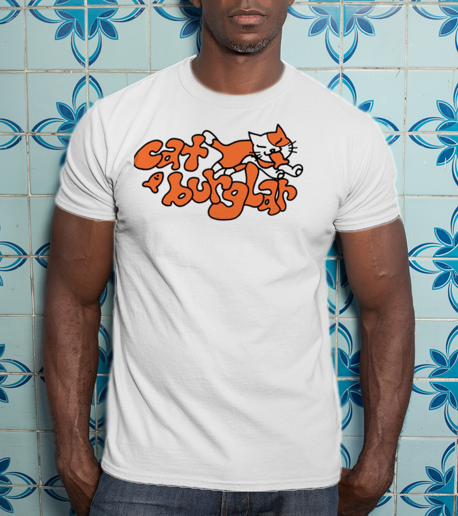 Cat Burglar Playful Cartoon Cat With Fish Bone T-Shirt