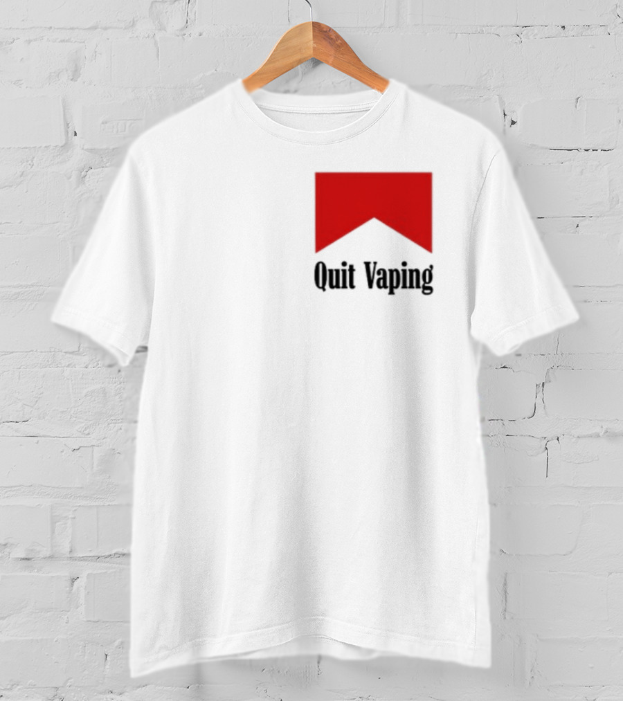 Quit Vaping Be A Man Red Triangle Message T-Shirt