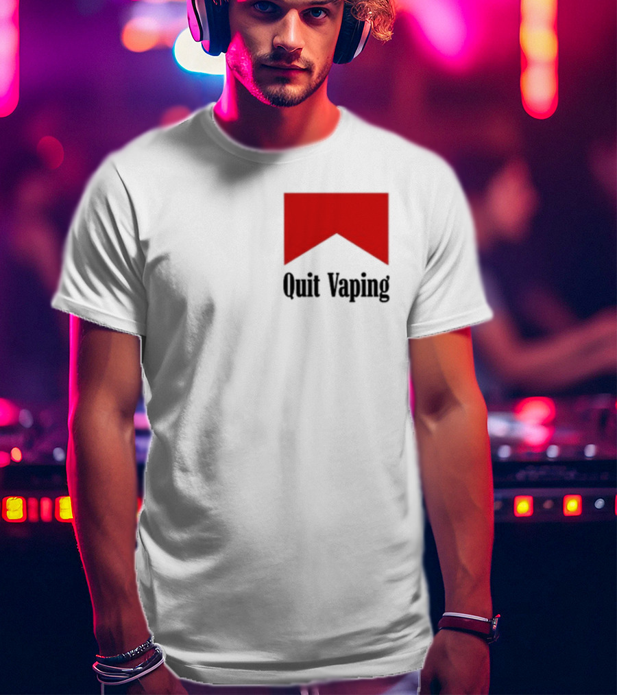 Quit Vaping Be A Man Red Triangle Message T-Shirt