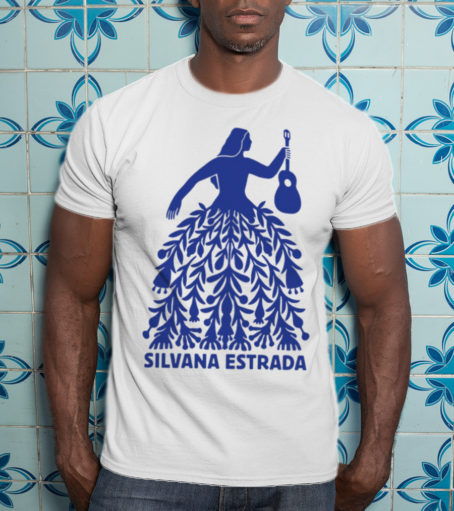Silvana Estrada Blue Dress Guitar Motif T-Shirt