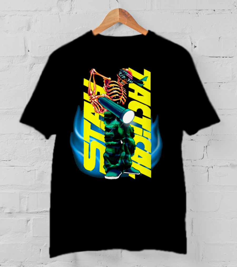 Stay Tactical Neon Skeleton Graffiti T-Shirt