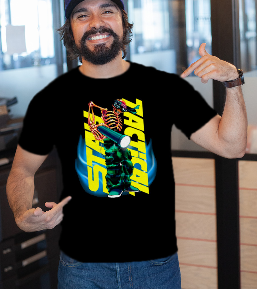 Stay Tactical Neon Skeleton Graffiti T-Shirt