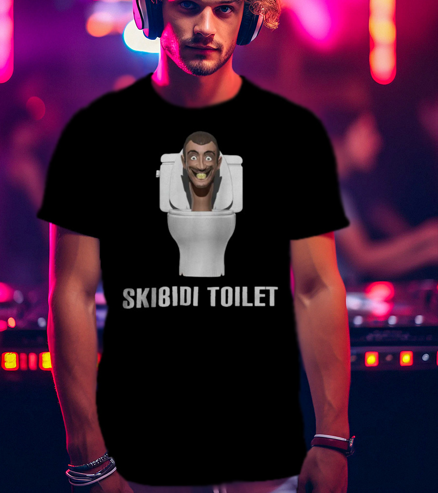 Skibidi Toilet Meme Character Head Emerging From Toilet Bowl T-Shirt