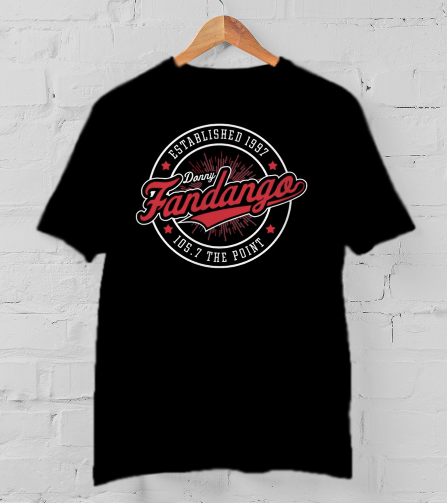 Established 1997 Donny Fandango 105.7 The Point Vintage Radio Emblem T-Shirt
