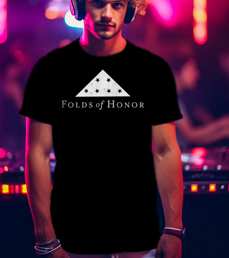 Folds Of Honor American Flag Star Triangle Memorial T-Shirt