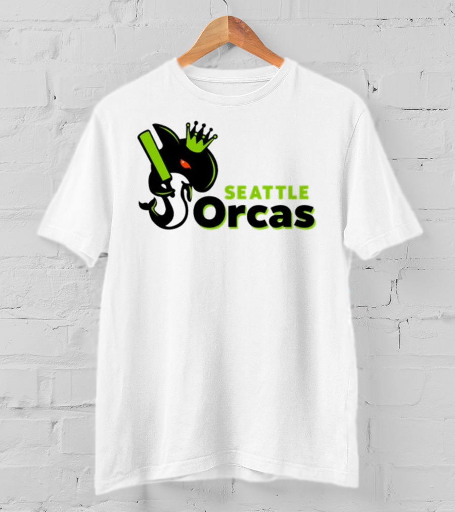 Franklin Leonard Seattle Orcas Crowned Orca With Bat T-Shirt