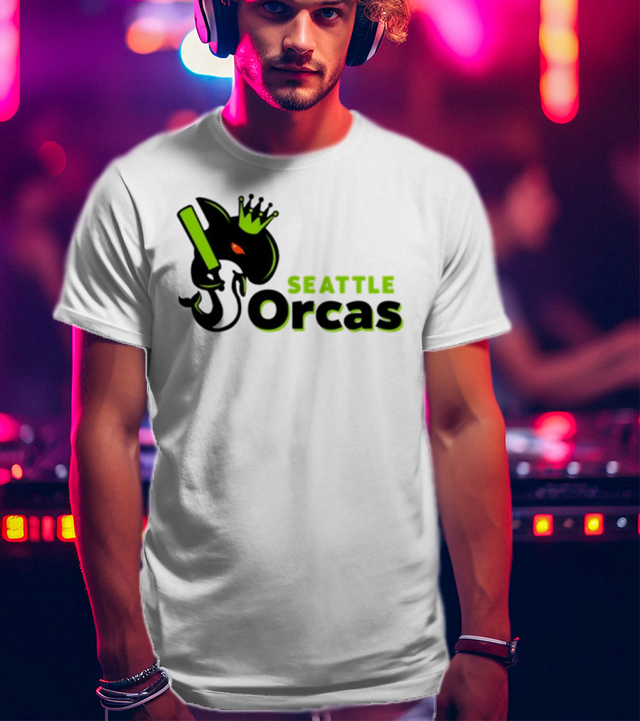 Franklin Leonard Seattle Orcas Crowned Orca With Bat T-Shirt