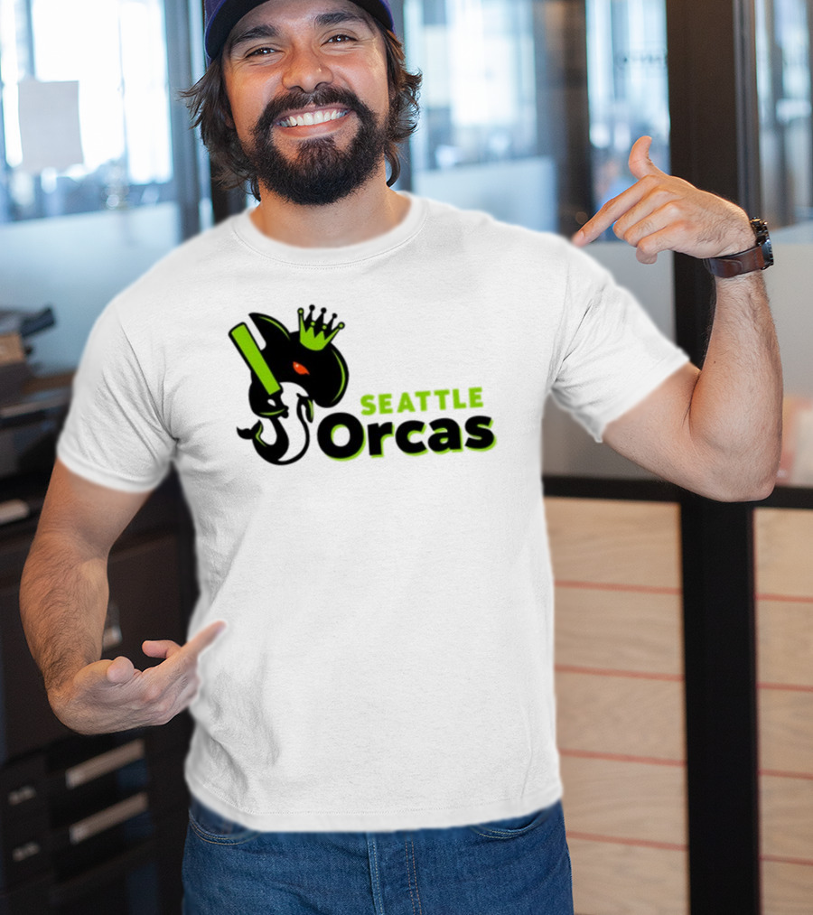 Franklin Leonard Seattle Orcas Crowned Orca With Bat T-Shirt