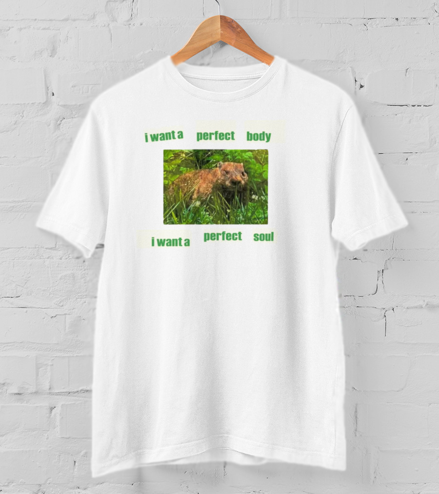 I Want A Perfect Body Perfect Soul Groundhog Baby T-Shirt