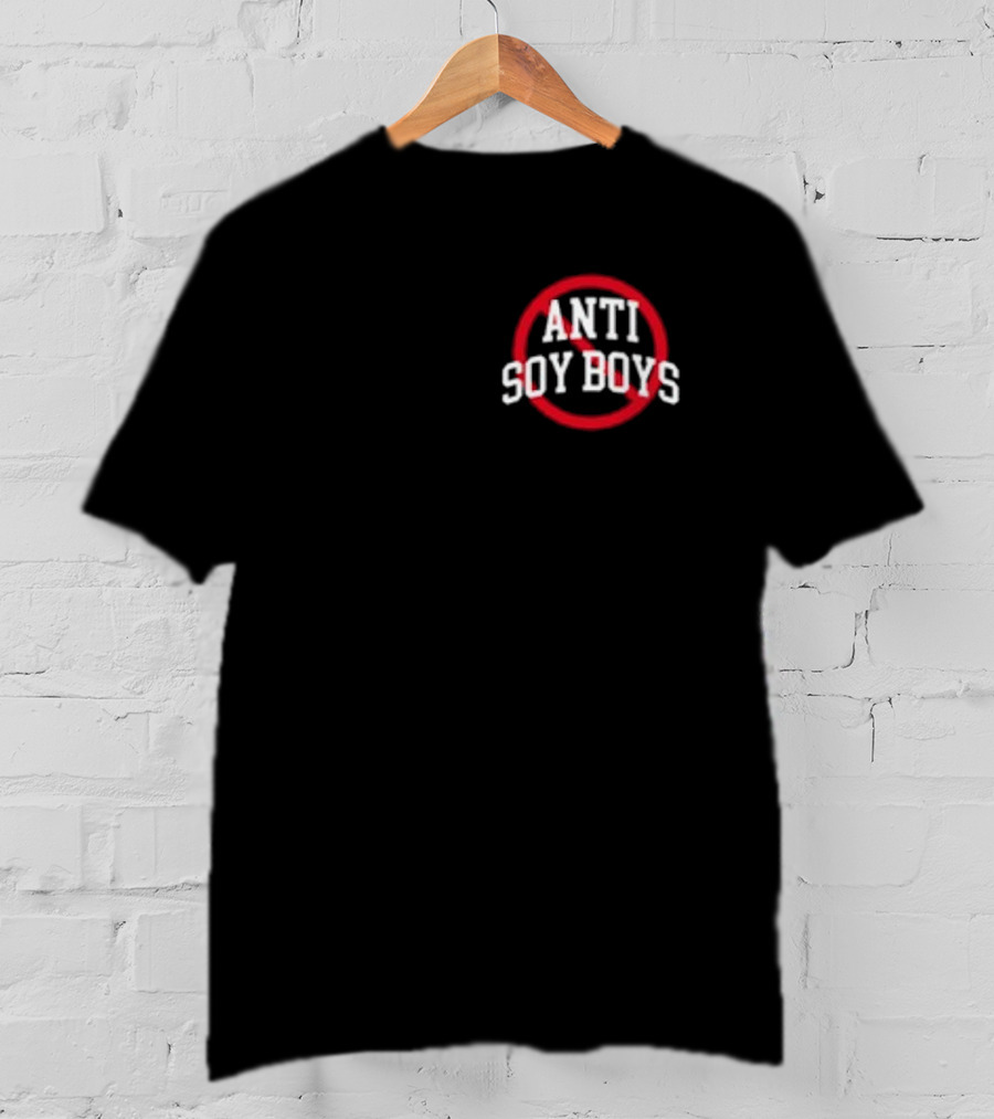 ANTI SOY BOYS Red Circle Slash Typography T-Shirt