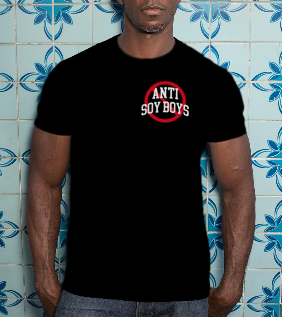 ANTI SOY BOYS Red Circle Slash Typography T-Shirt